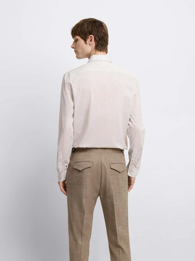Chemise slim à motifs en coton
