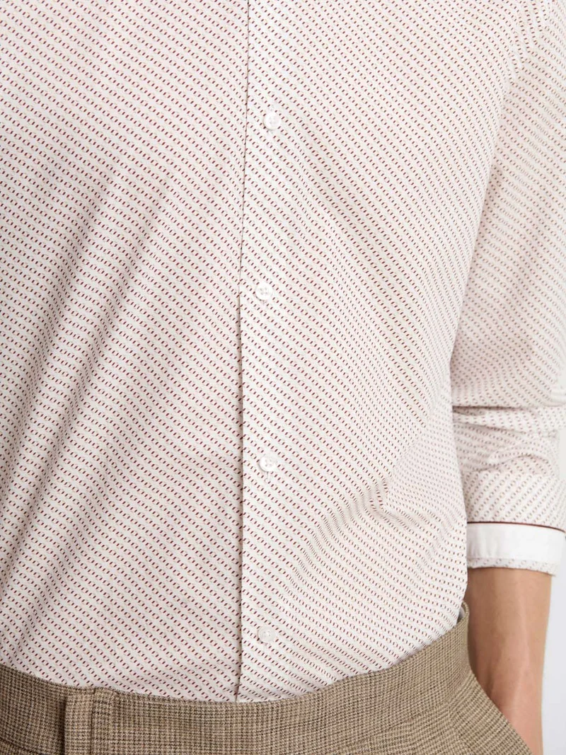 Chemise slim à motifs en coton