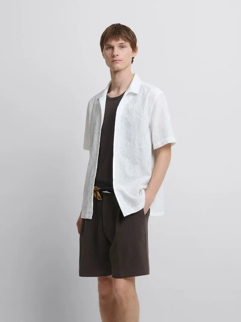 Chemise manches courtes regular à motifs