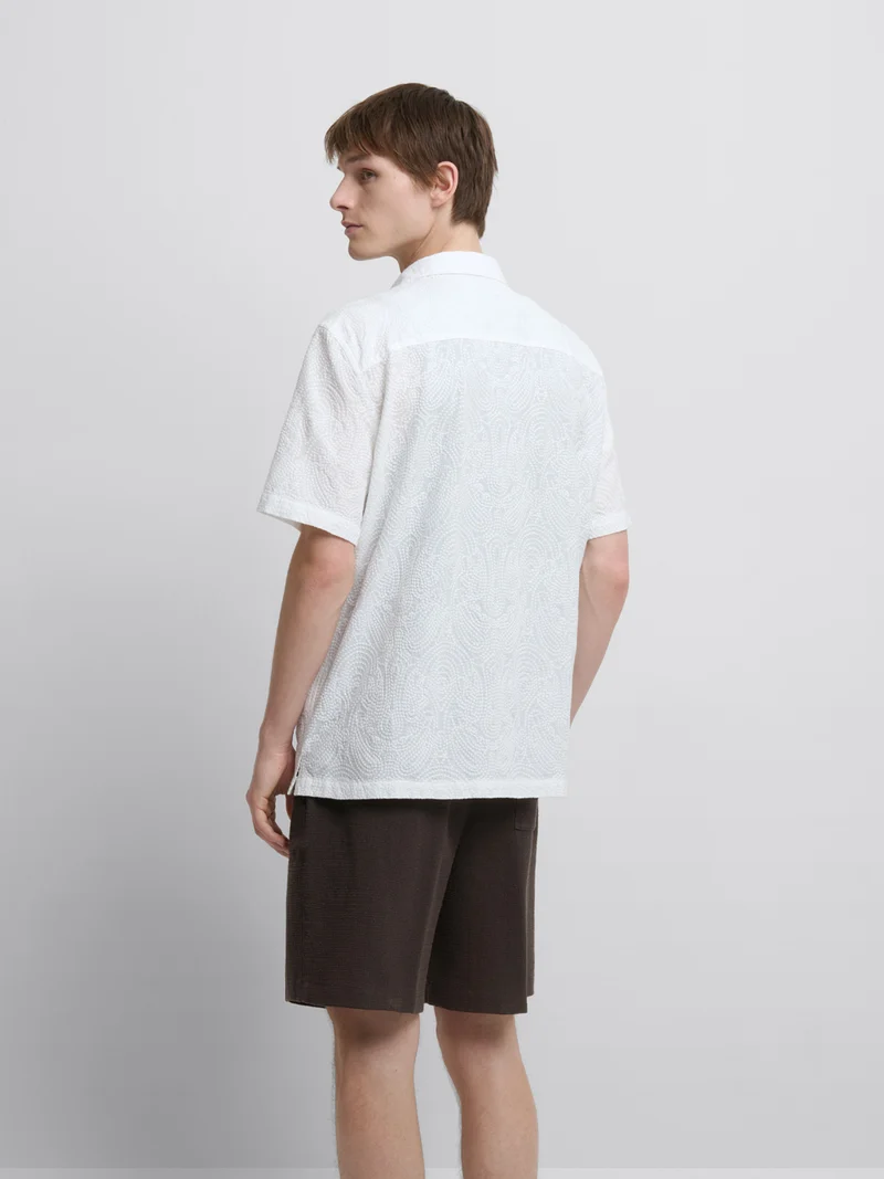 Chemise manches courtes regular à motifs