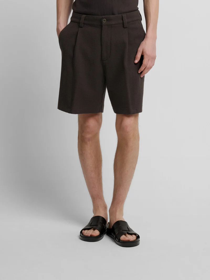 Bermuda à pinces gauffré