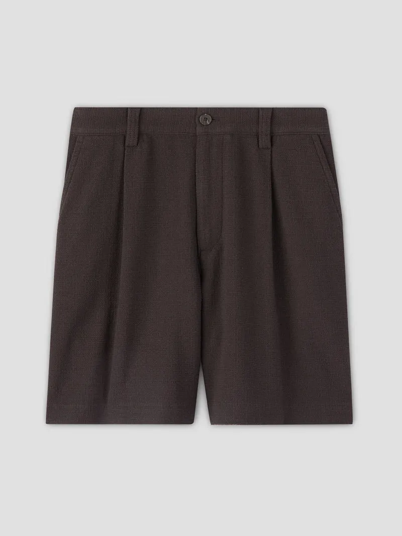 Bermuda à pinces gauffré