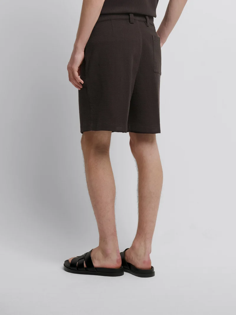 Bermuda à pinces gauffré