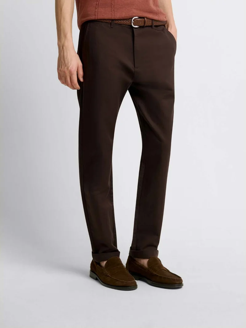 Chino en coton lin