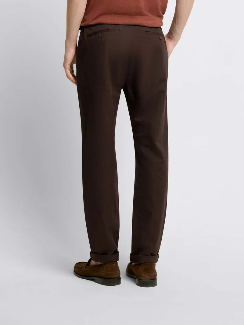 Chino en coton lin