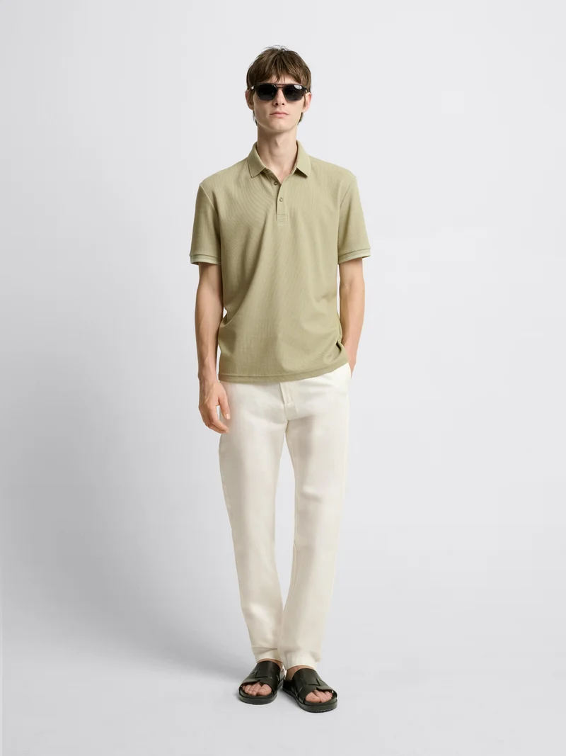 Chino en coton lin