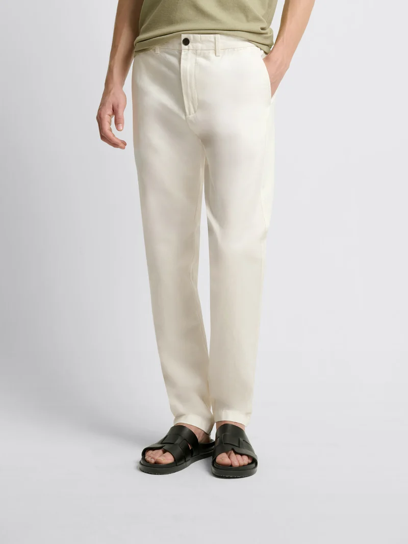 Chino en coton lin