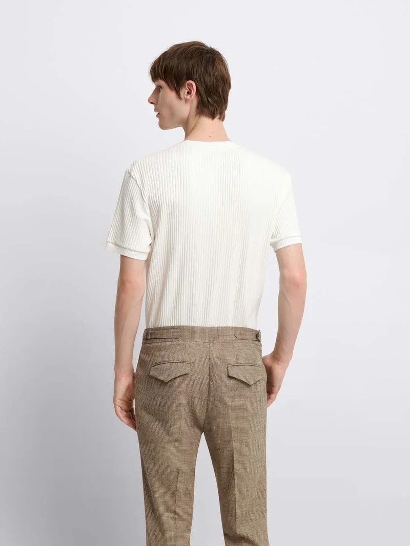 T-shirt col rond côtelé