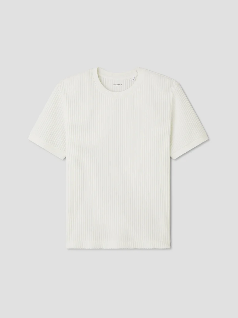T-shirt col rond côtelé