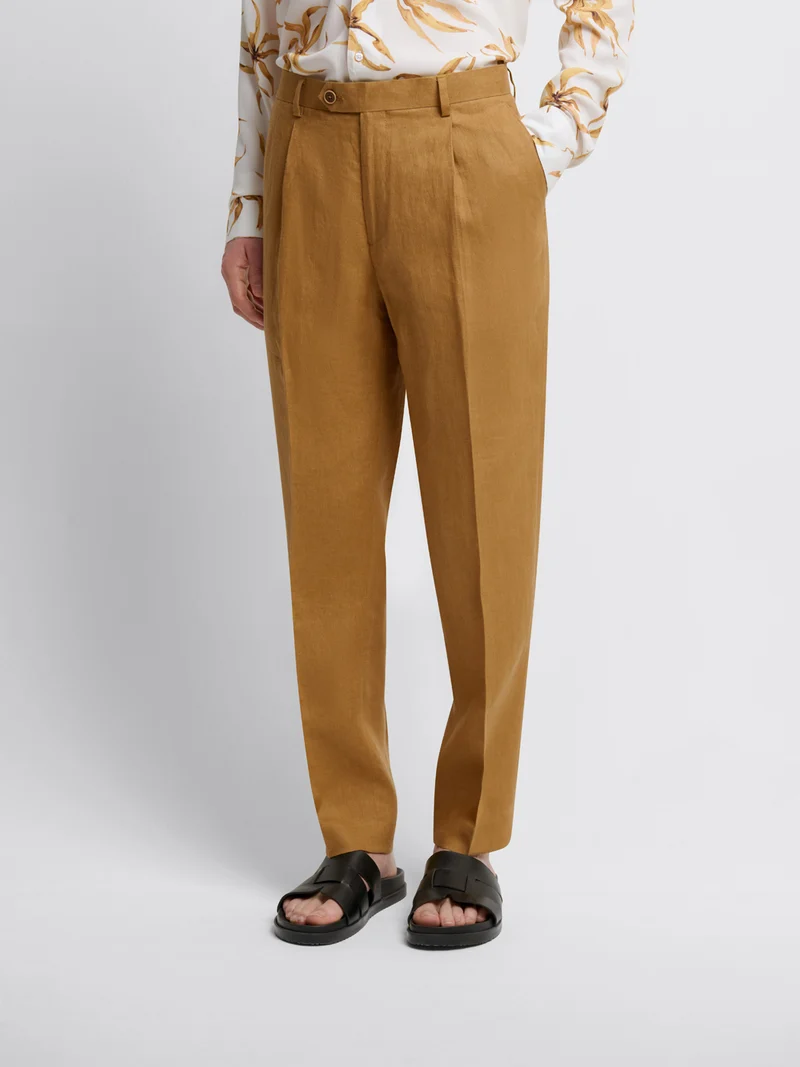 Pantalon de costume regular en lin