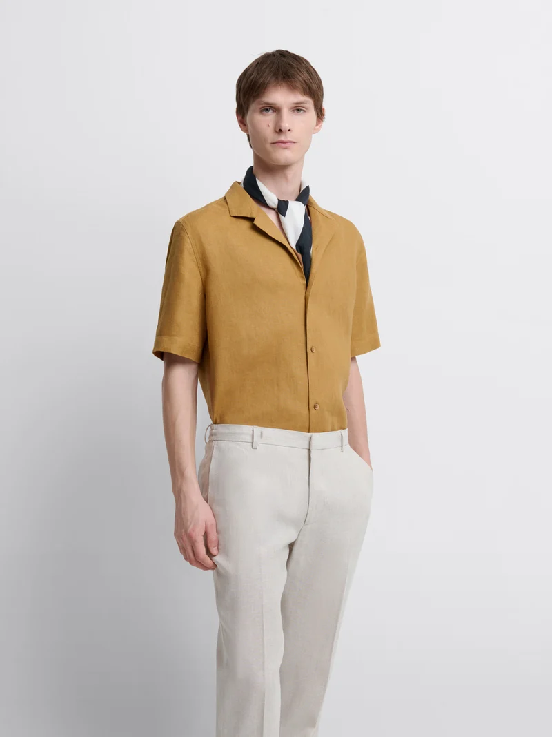 Chemise manches courtes regular en lin