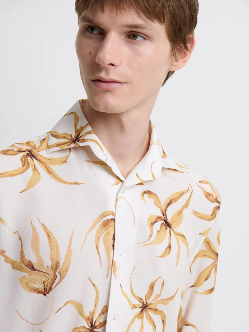 Chemise slim fleurie