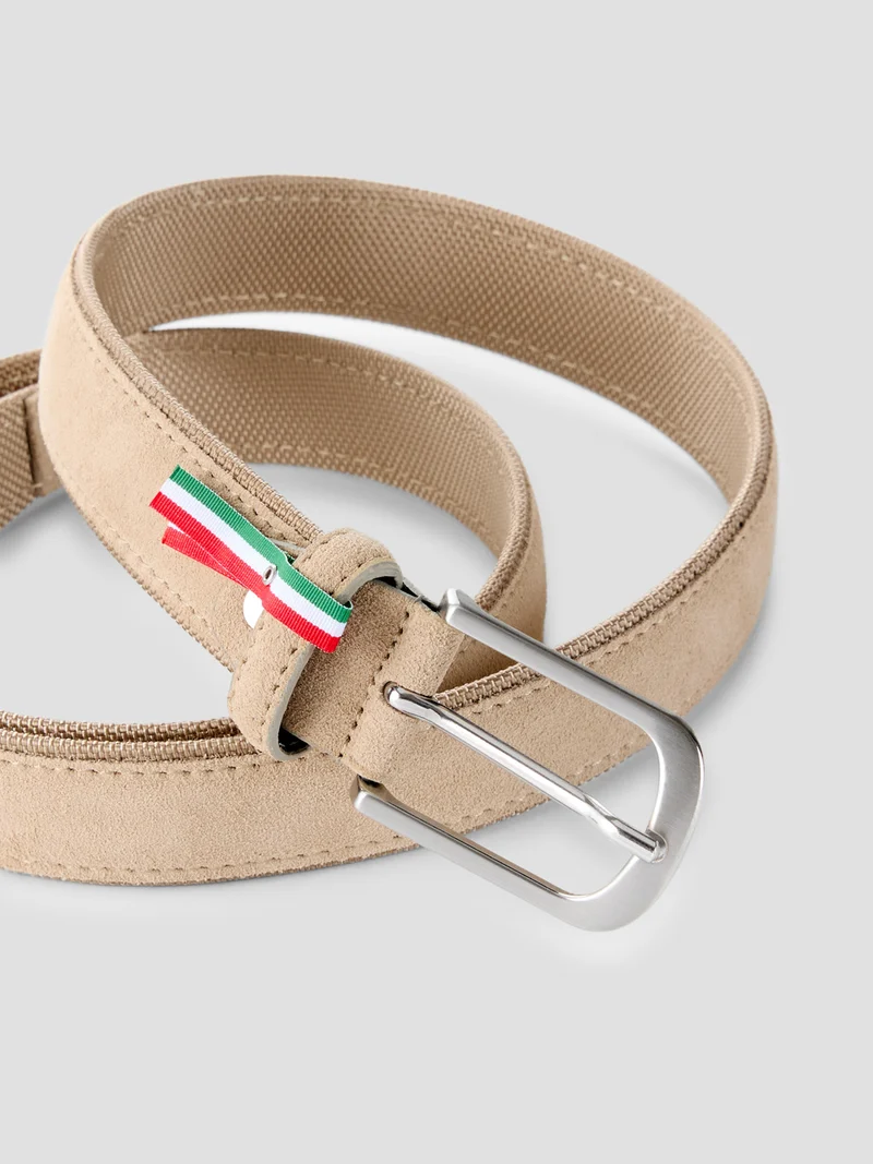 Ceinture en cuir et tisu