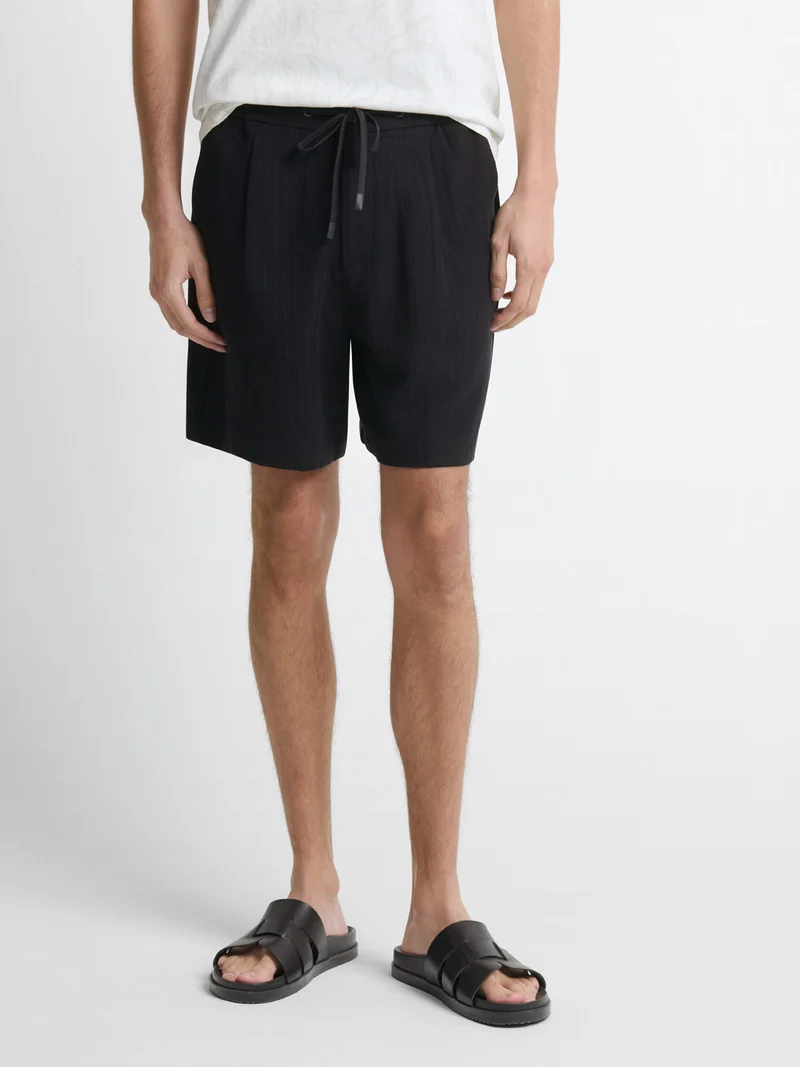 Bermuda en maille taille semi-élastiquée