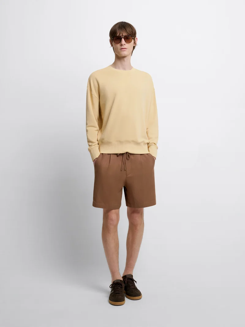 Bermuda en maille taille semi-élastiquée