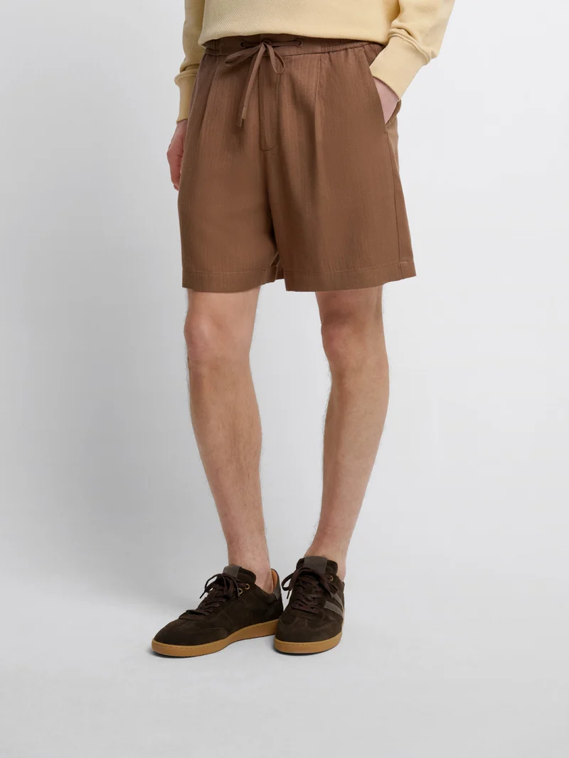 Bermuda en maille taille semi-élastiquée