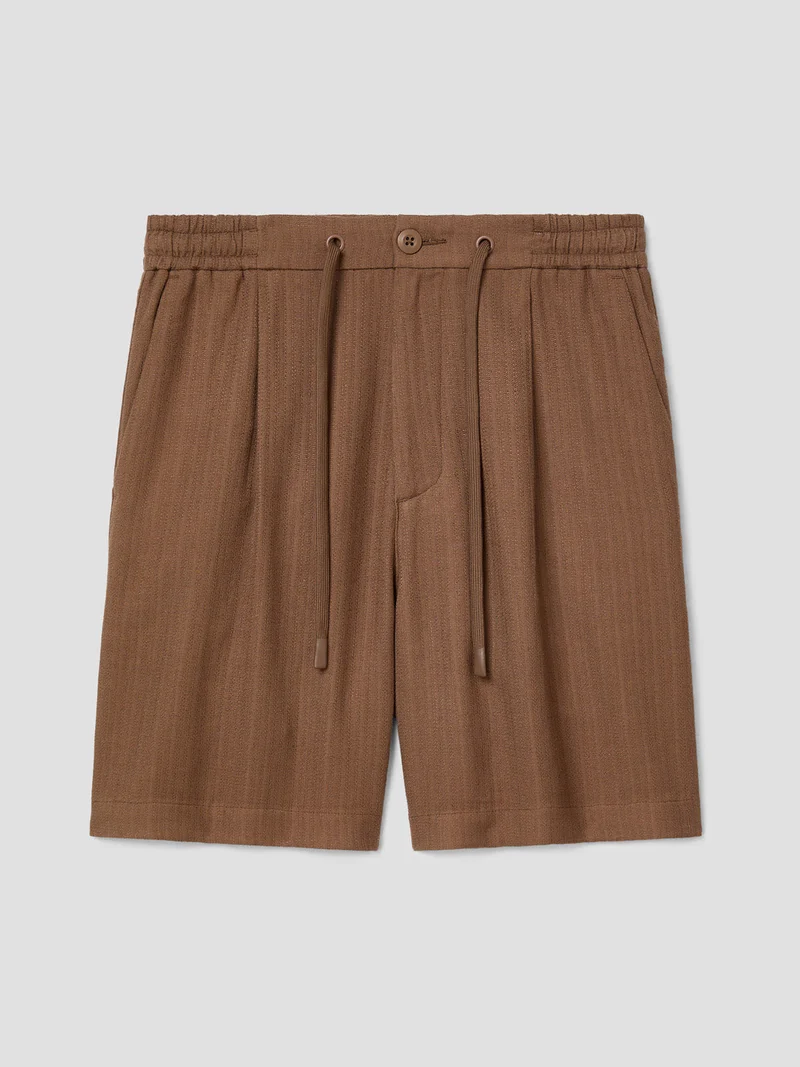 Bermuda en maille taille semi-élastiquée