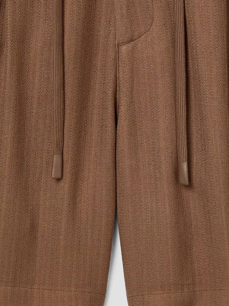 Bermuda en maille taille semi-élastiquée