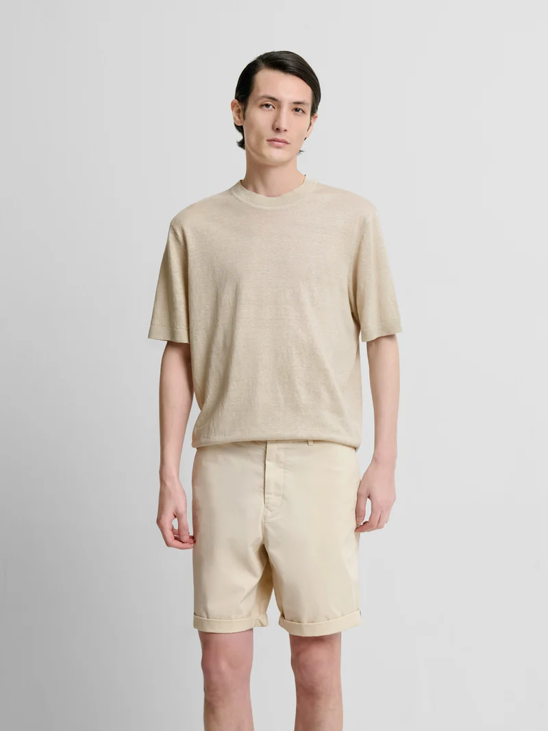 T-shirt maille col rond en lin
