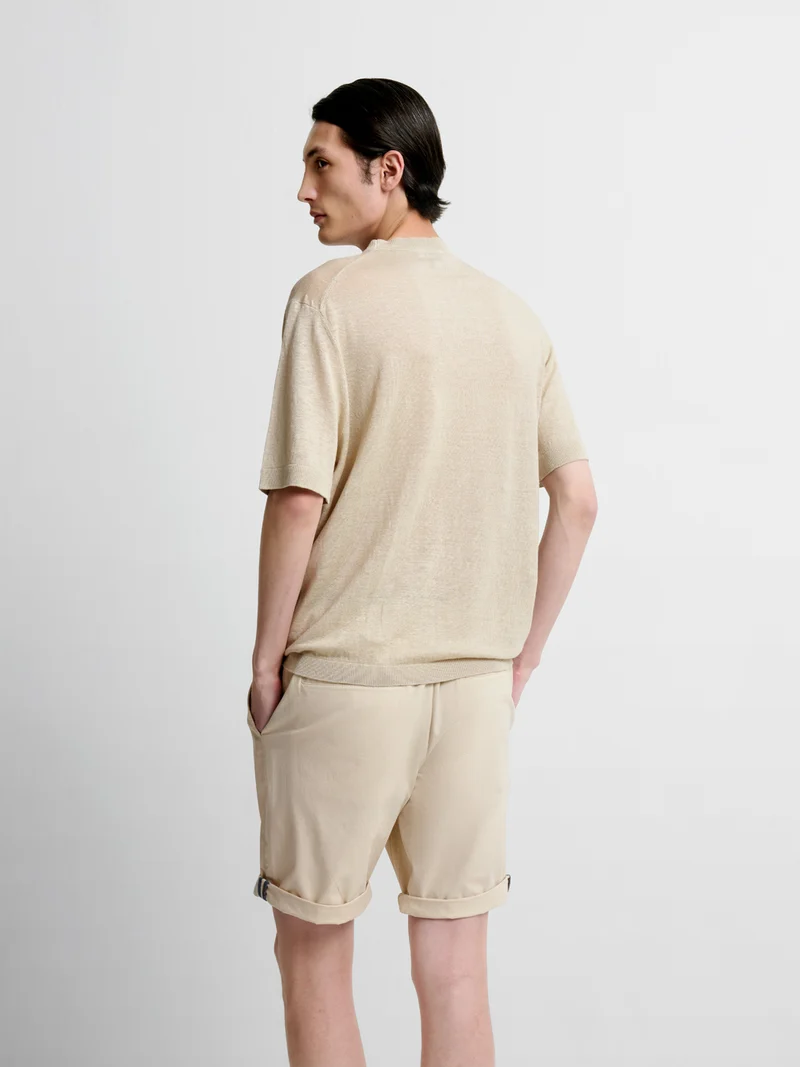 T-shirt maille col rond en lin