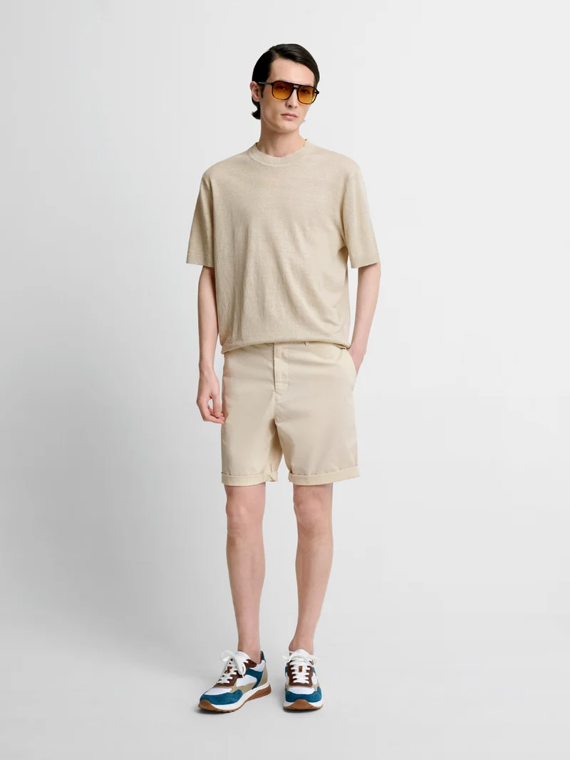 T-shirt maille col rond en lin