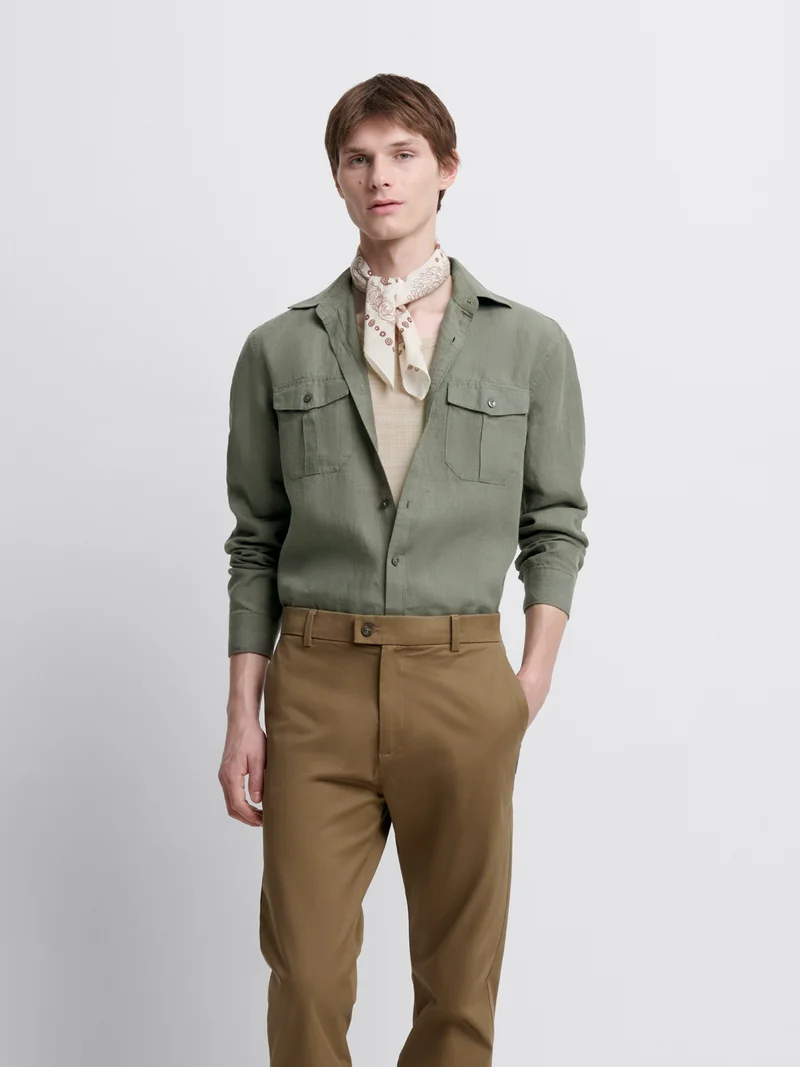 Chemise slim en lin