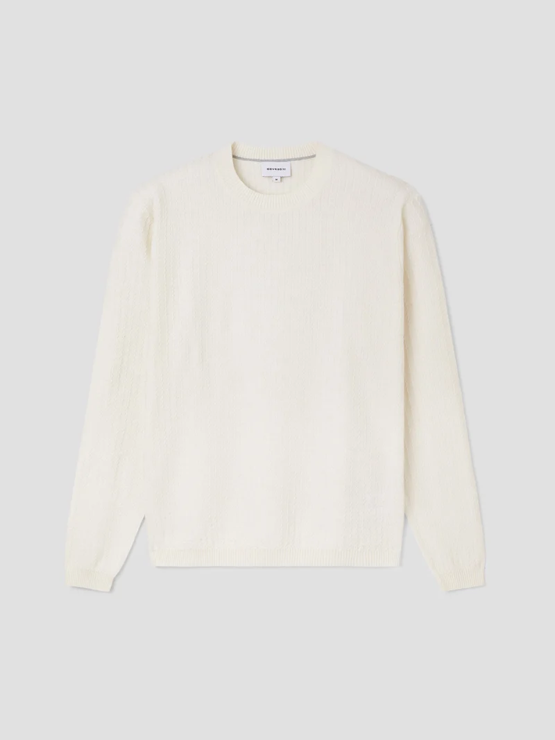 Pull col rond en coton mélangé
