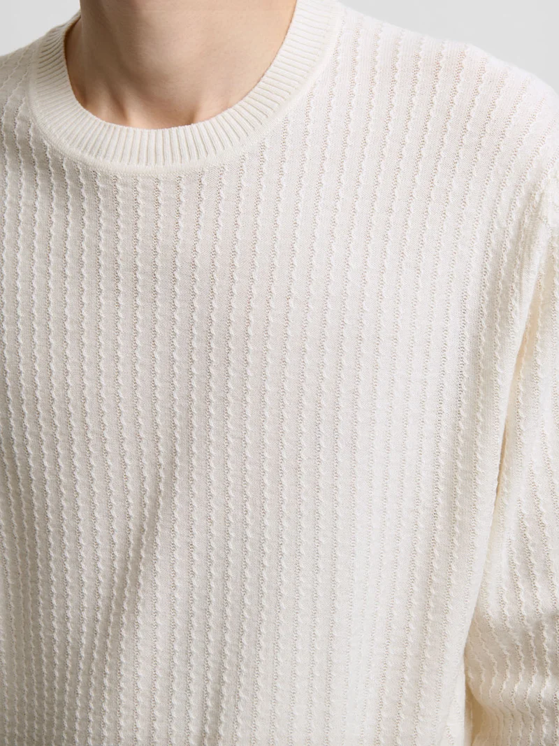 Pull col rond en coton mélangé