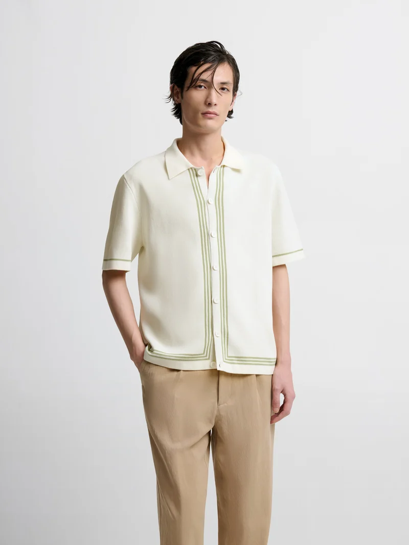 Chemise en maille à motifs