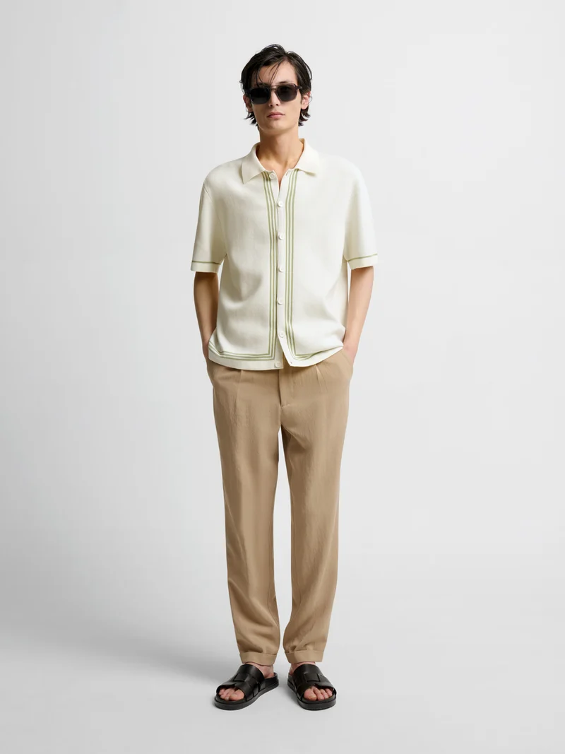 Chemise en maille à motifs