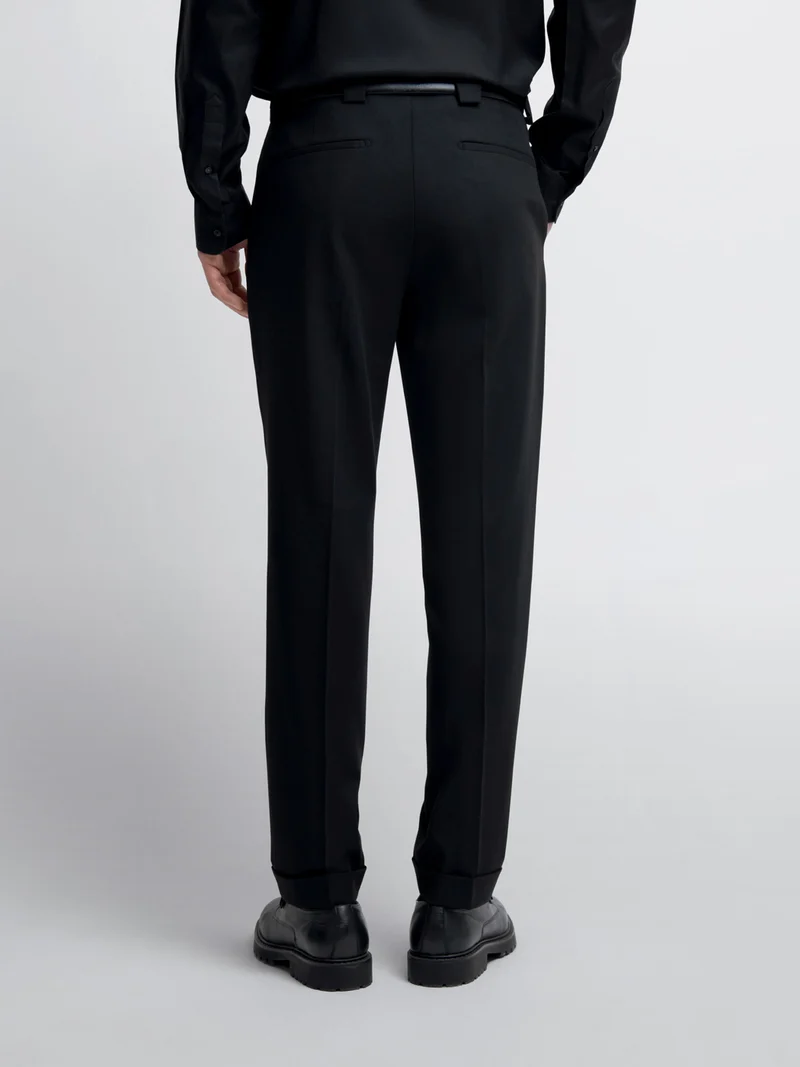 Costume croisé 2 pièces slim noir en laine