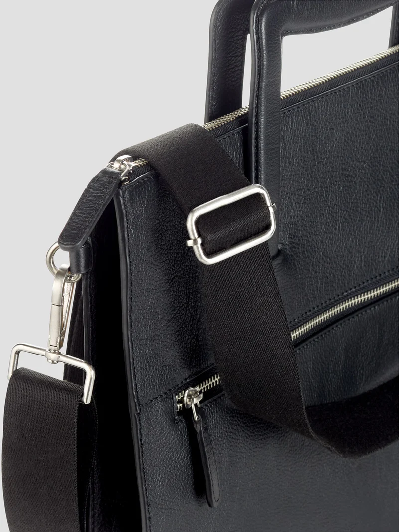 Sacoche d'ordinateur en cuir grainé