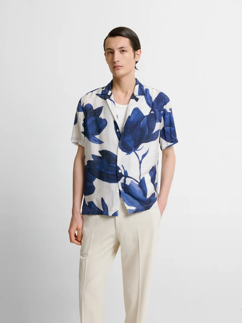 Chemise manches courtes regular fleurie