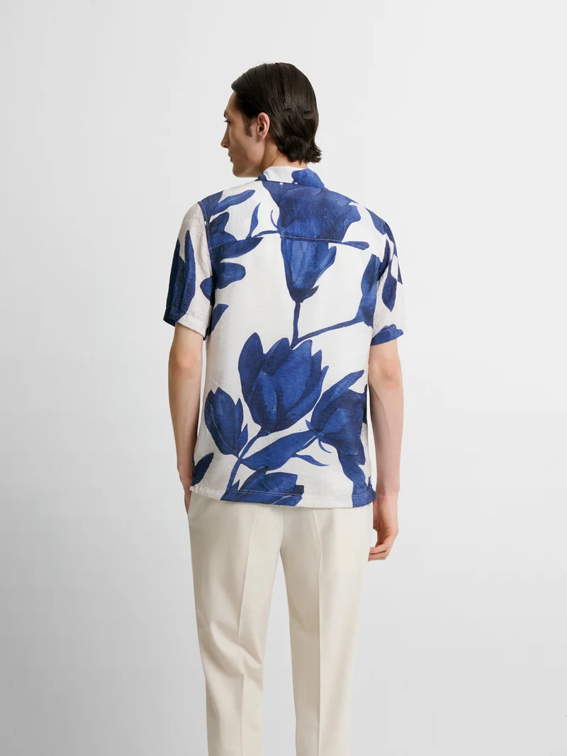 Chemise manches courtes regular fleurie