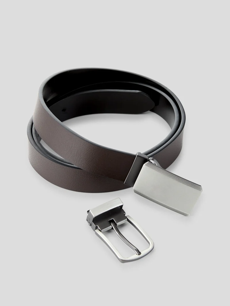 Ceinture réversible en croûte de cuir