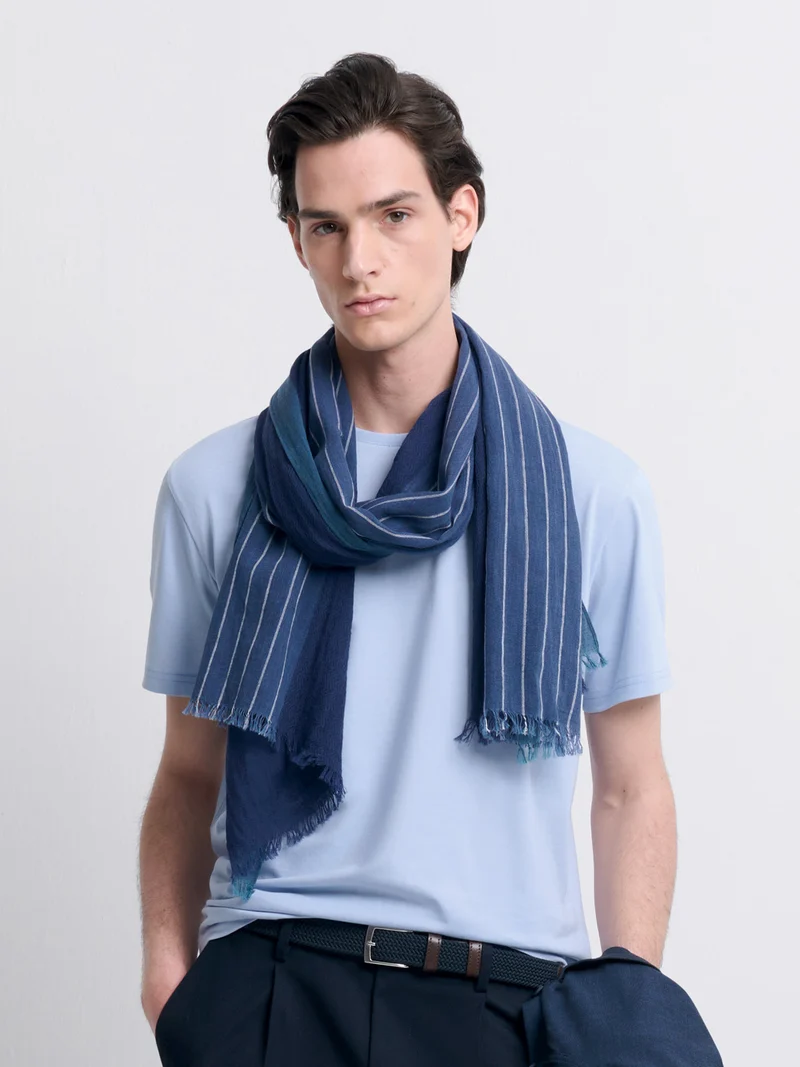 Echarpe en coton-lin à motifs