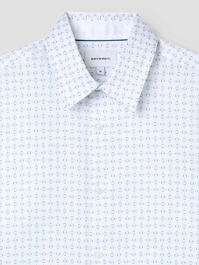 Chemise slim en coton à motifs