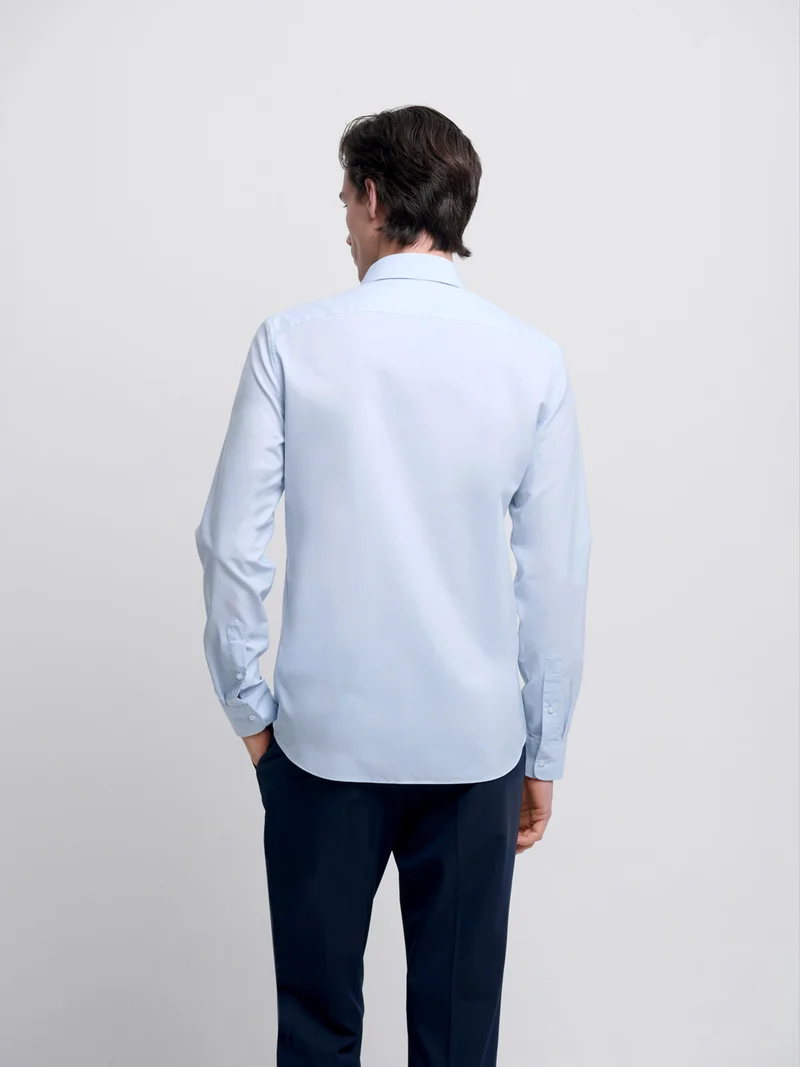 Chemise slim en coton double retors