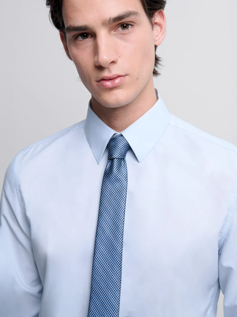 Chemise slim en coton double retors