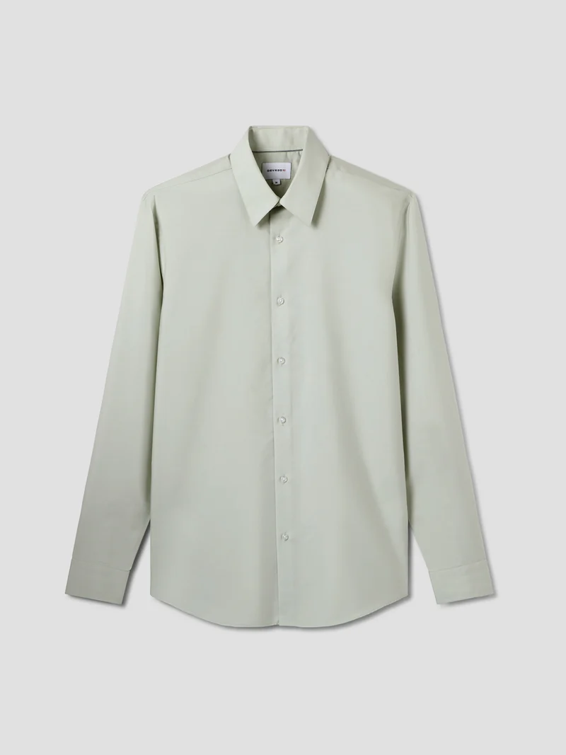 Chemise slim en coton double retors