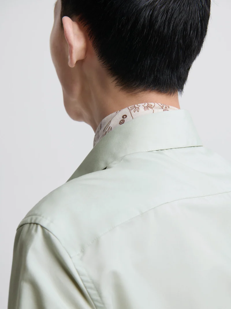 Chemise slim en coton double retors