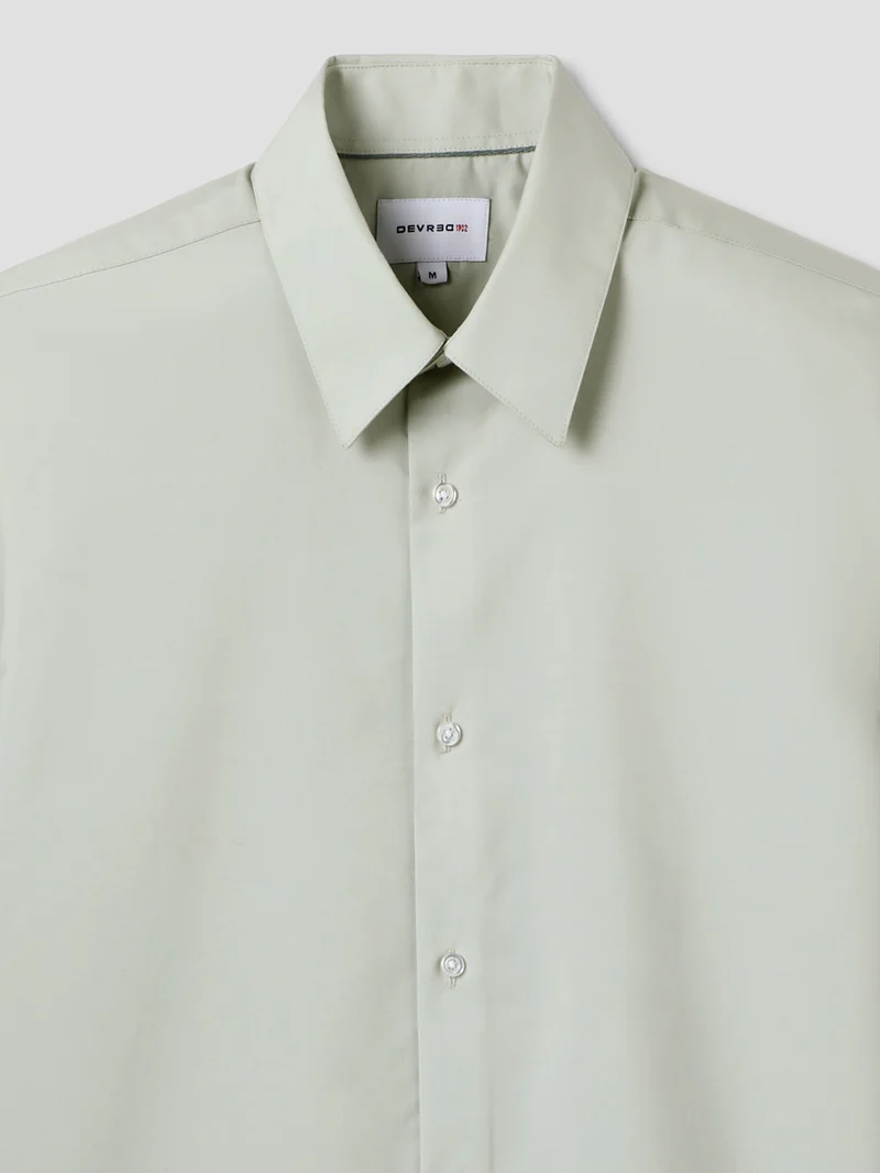 Chemise slim en coton double retors