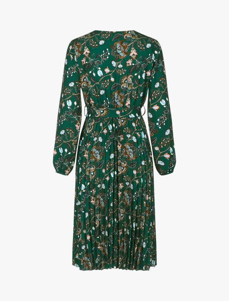 Robe à imprimé fleurs d'automne baroques - Vert foncé