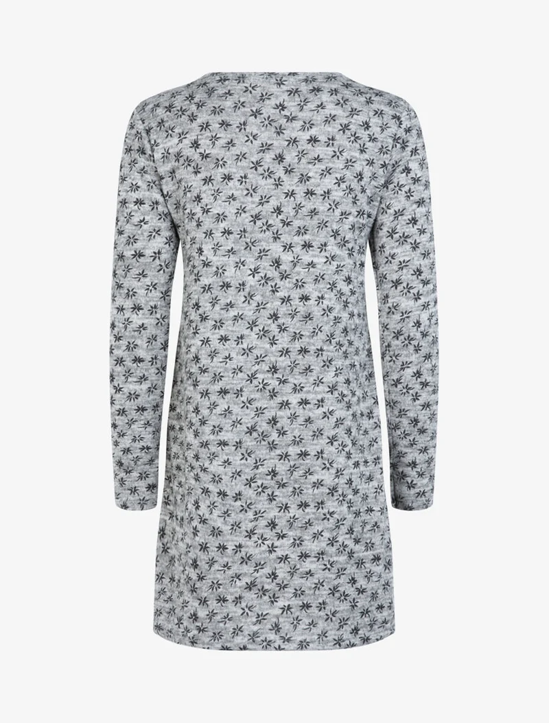 Robe en maille à imprimé petites fleurs - Gris