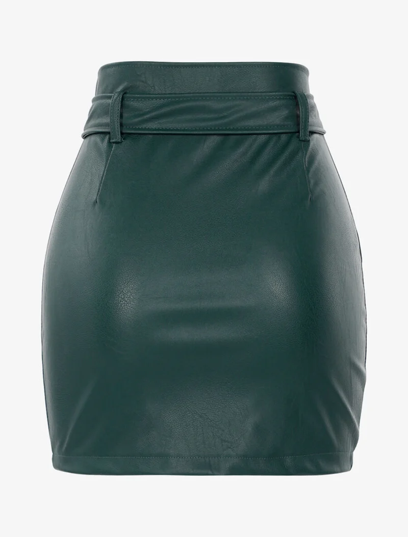 Mini jupe zippée - Vert