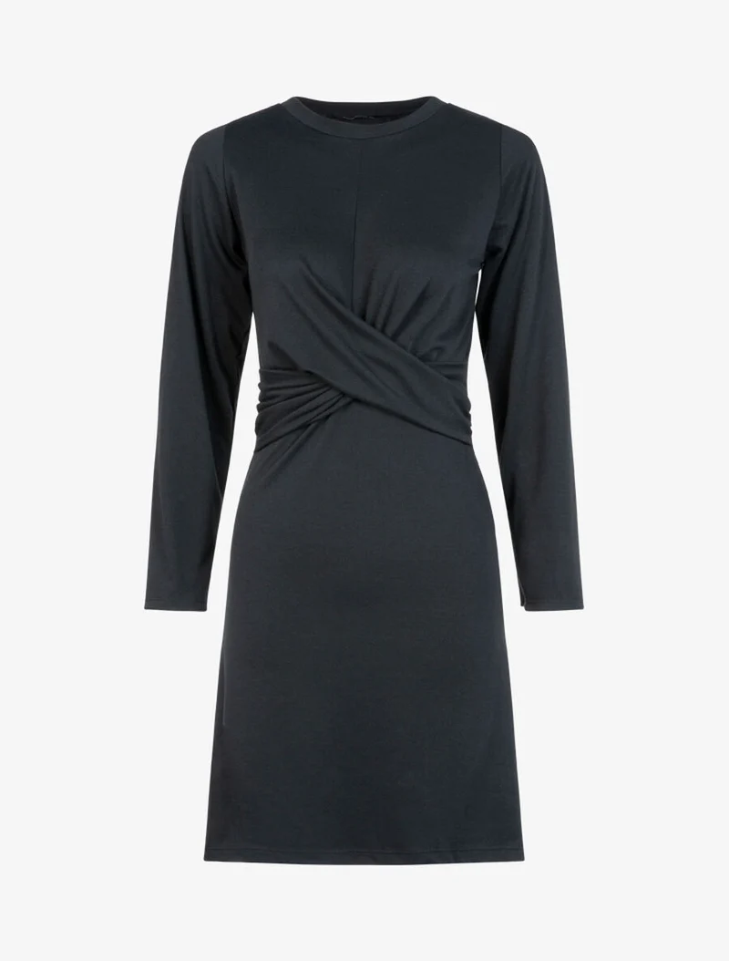 Robe à bandes croisées à la taille - Noir