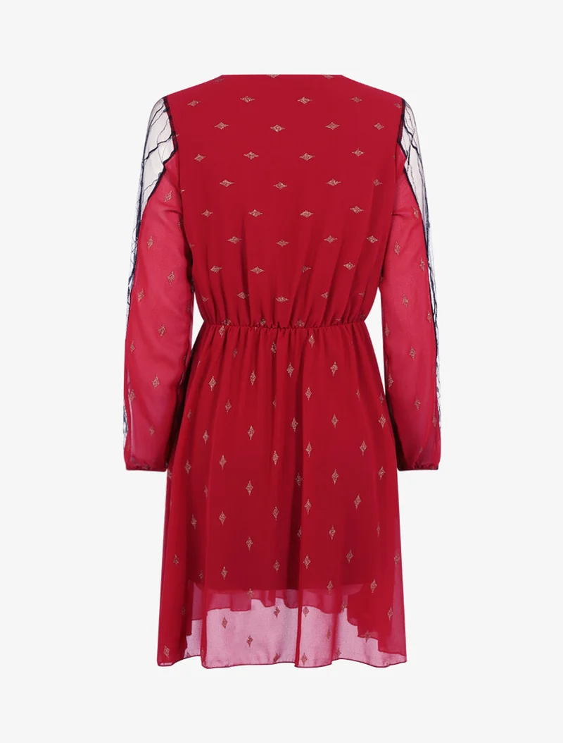 Robe à imprimé losanges irisés - Bordeaux