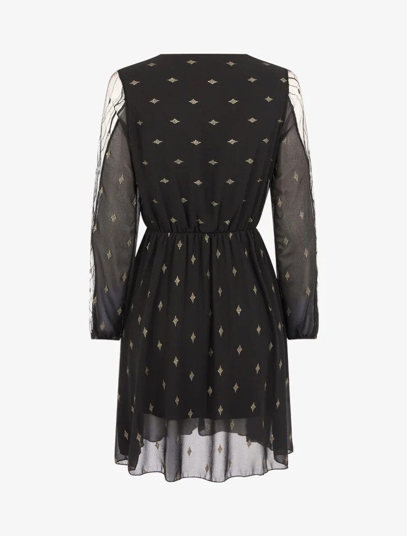 Robe à imprimé losanges irisés - Noir