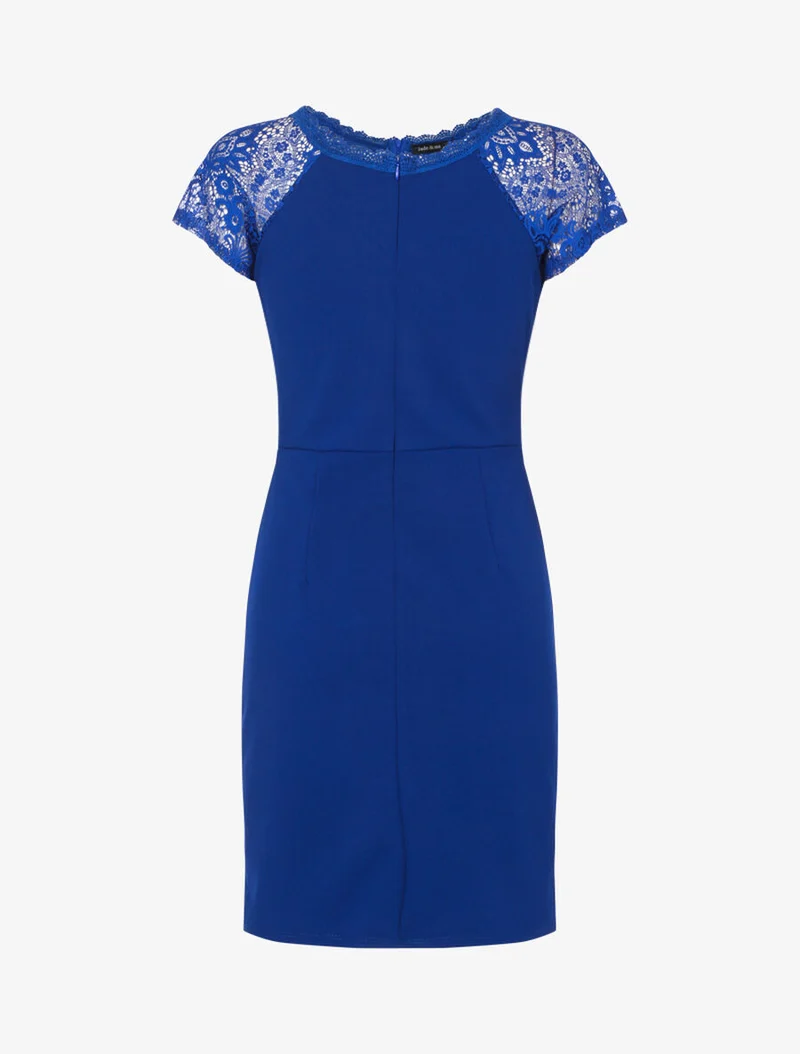 Robe fourreau à buste ajourée - Bleu roi