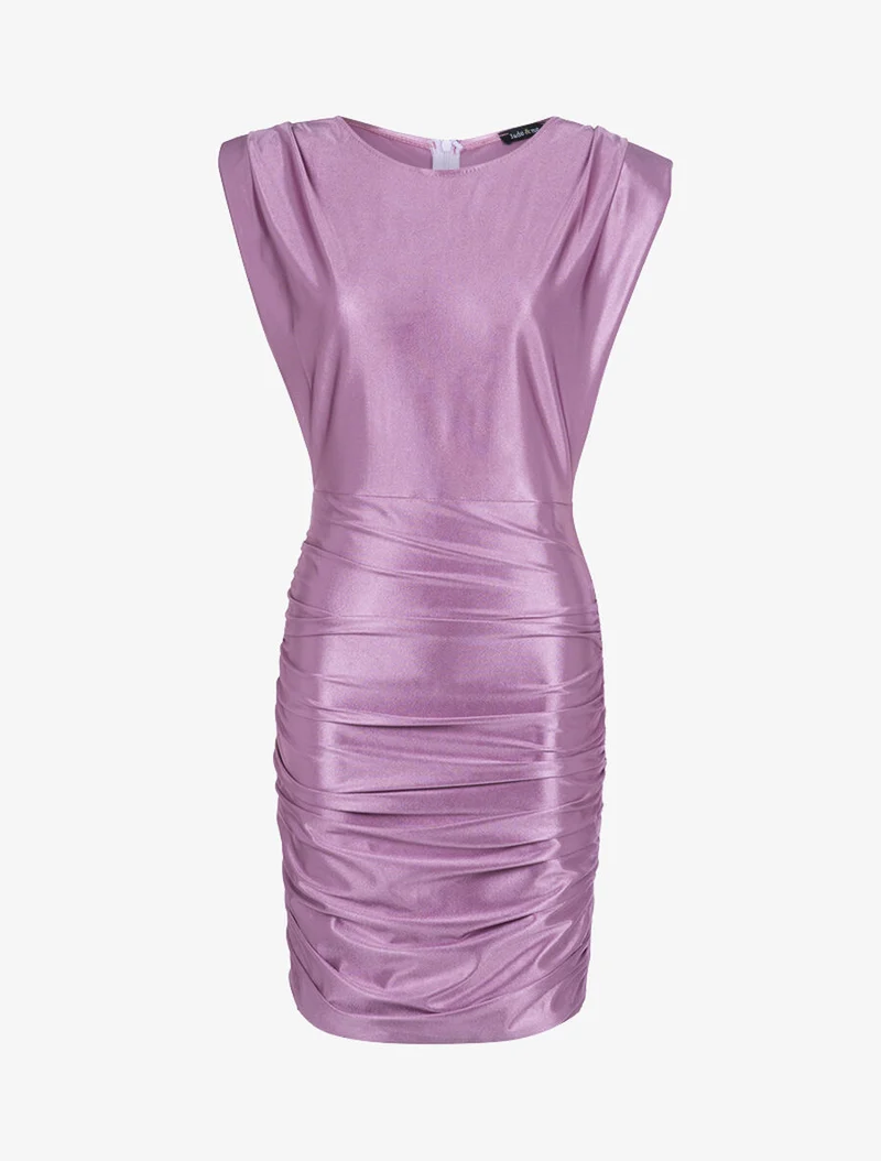 Robe style 80's satinée - Lilas